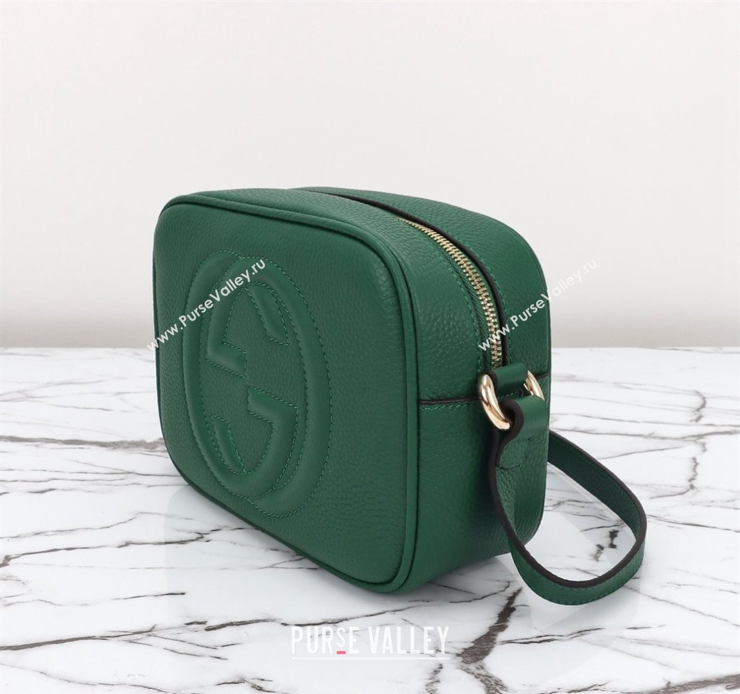 Gucci Soho Small Leather Interlocking G Tassel Disco Camera Bag Green 308364 2024 (DLH-240828039)