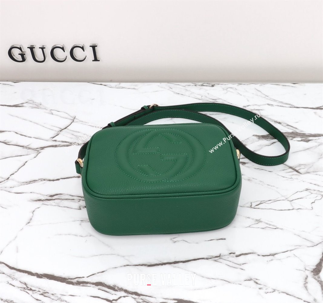 Gucci Soho Small Leather Interlocking G Tassel Disco Camera Bag Green 308364 2024 (DLH-240828039)