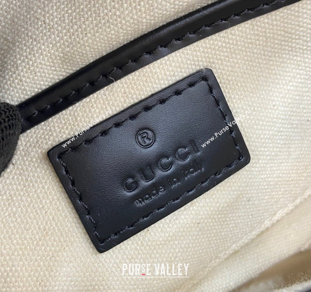 Gucci Horsebit 1955 GG Canvas Mini Shoulder Bag Black 2024 815205 (XLU-240828003)