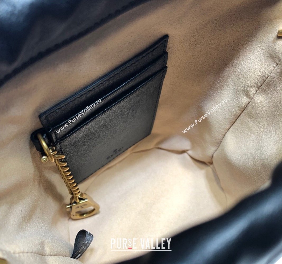 Gucci GG Marmont Matelasse Mini Bucket Bag Black 575163 2024 (DLH-240828046)