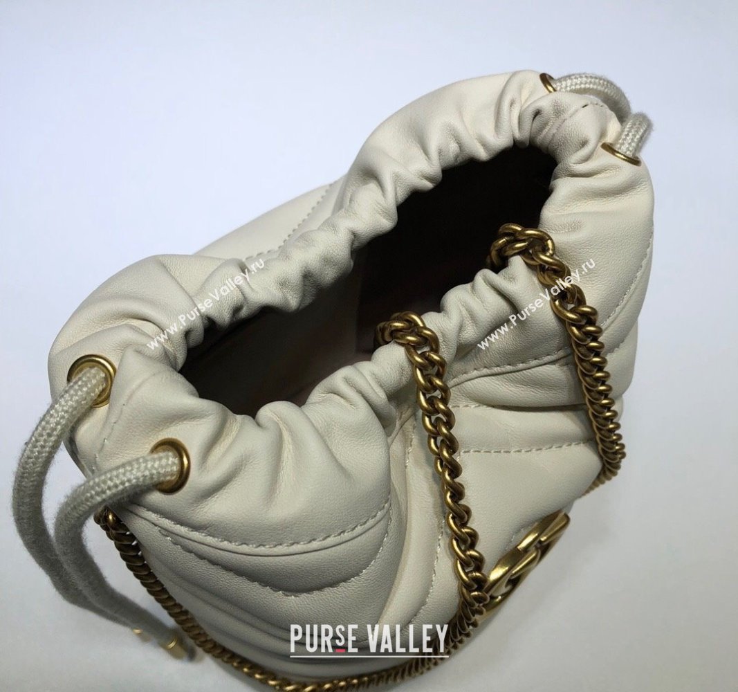 Gucci GG Marmont Matelasse Mini Bucket Bag White 575163 2024 (DLH-240828047)