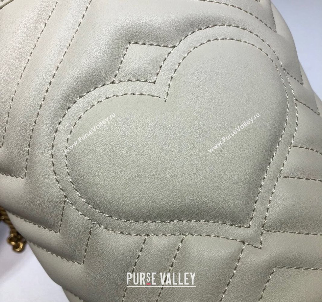 Gucci GG Marmont Matelasse Mini Bucket Bag White 575163 2024 (DLH-240828047)