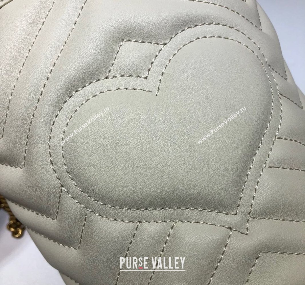 Gucci GG Marmont Matelasse Mini Bucket Bag White 575163 2024 (DLH-240828047)