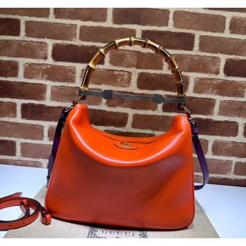 Gucci Diana Leather large shoulder bag Orange 2024 746245 (DLH-240828053)