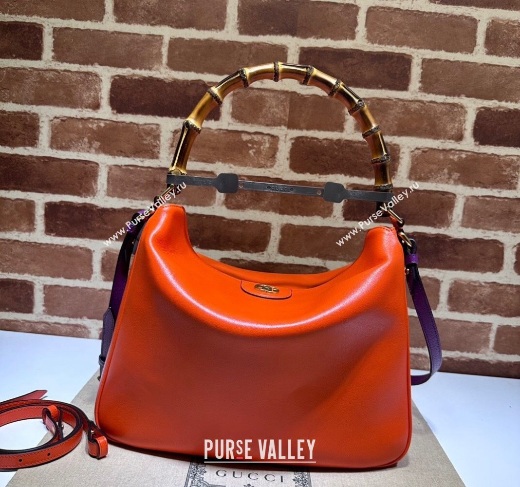 Gucci Diana Leather large shoulder bag Orange 2024 746245 (DLH-240828053)