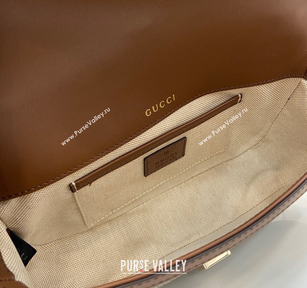 Gucci Horsebit 1955 GG Canvas Small Top Handle Bag Brown 2024 815206 (XLU-240828006)