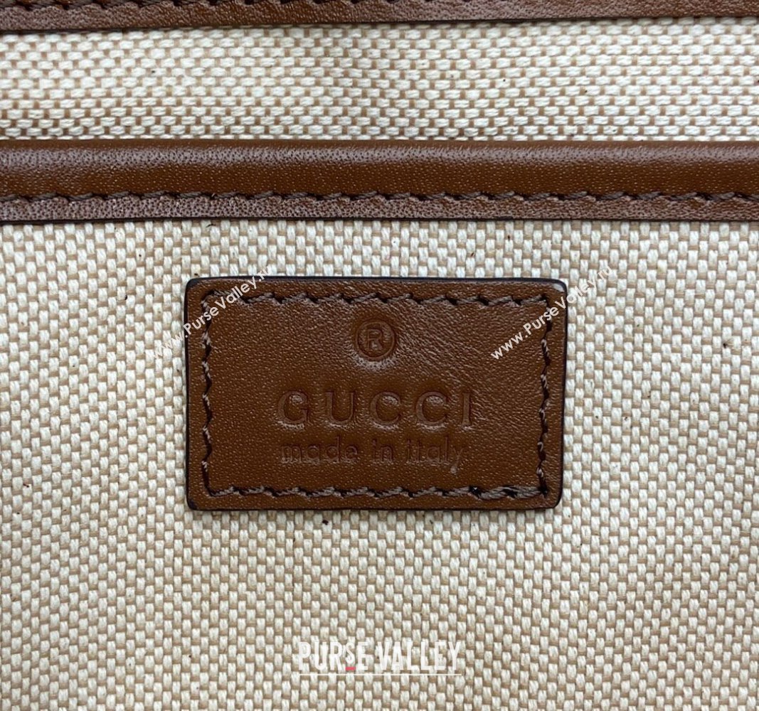 Gucci Horsebit 1955 GG Canvas Small Top Handle Bag Brown 2024 815206 (XLU-240828006)