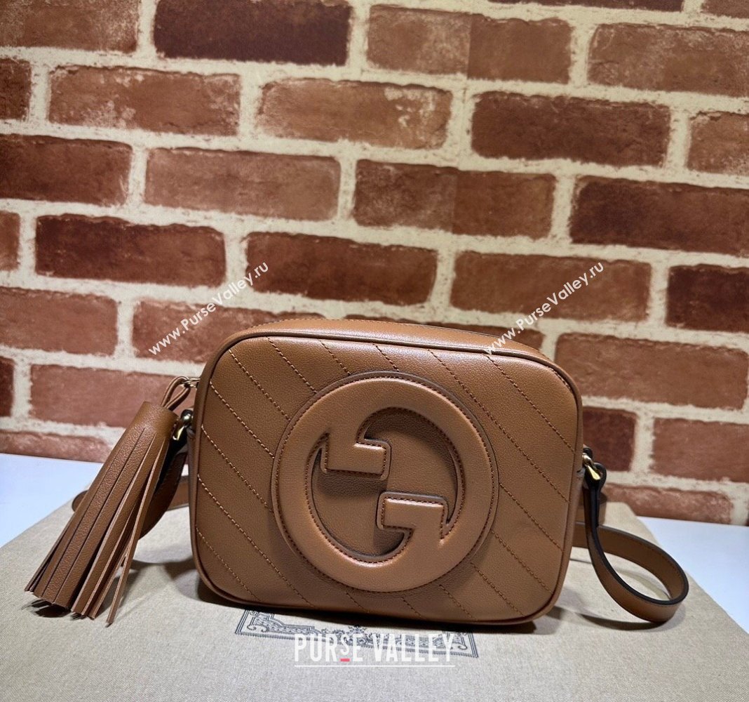 Gucci Blondie Leather Camera Bag with Tassel 742360 Brown 2024 (DLH-240828056)