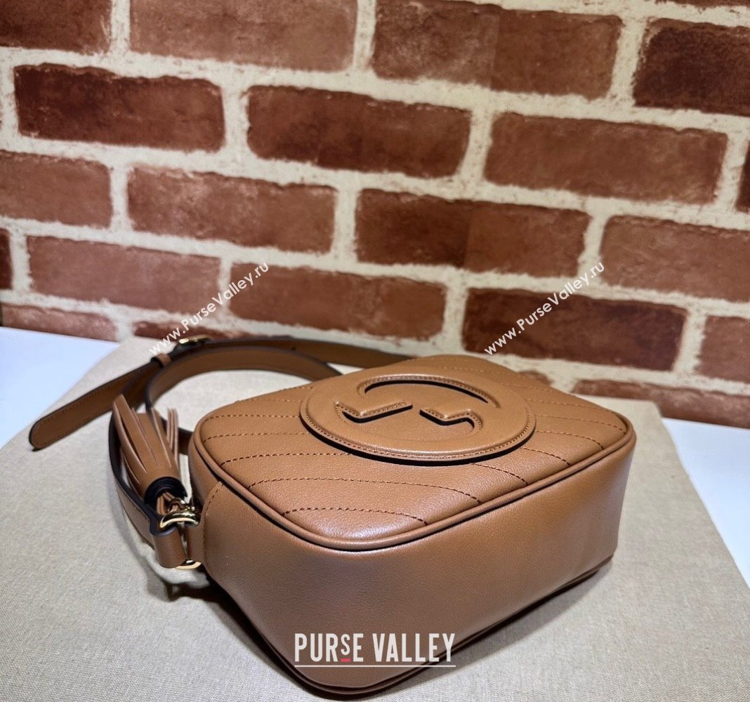 Gucci Blondie Leather Camera Bag with Tassel 742360 Brown 2024 (DLH-240828056)