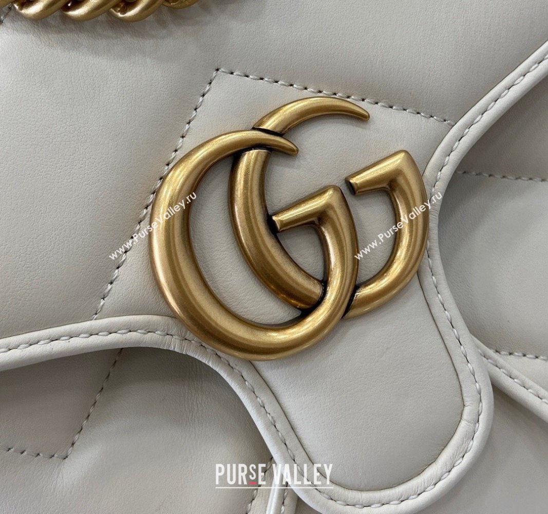 Gucci GG Marmont Matelasse Leather Backpack bag White 2024 777253 (XLU-240828012)