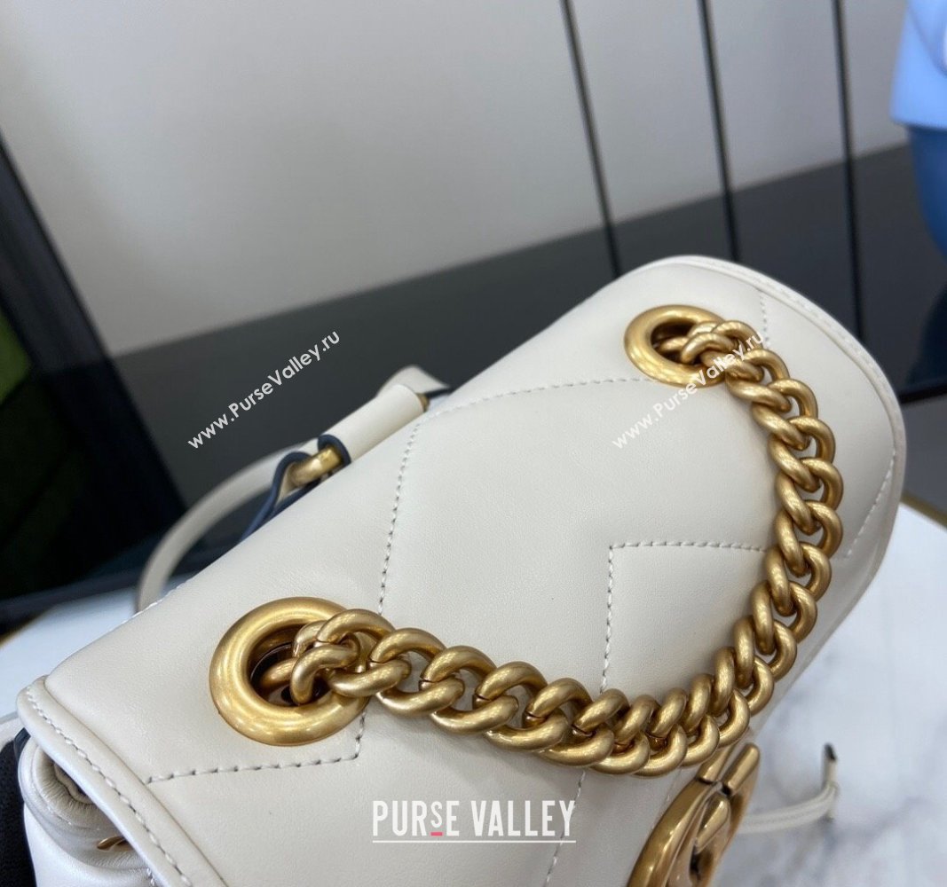 Gucci GG Marmont Matelasse Leather Backpack bag White 2024 777253 (XLU-240828012)