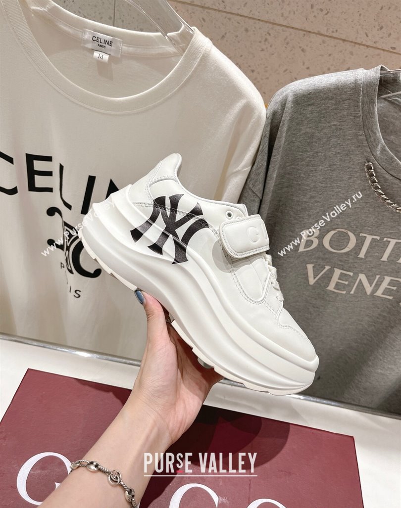 Gucci NY Wave Wedge Sneakers 6.3cm in White Leather 2024 (MD-240906002)