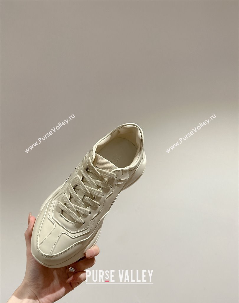 Gucci Rhyton Sneakers in Ivory White Leather with Blue Rabbit 2024 0906 (MD-240906104)