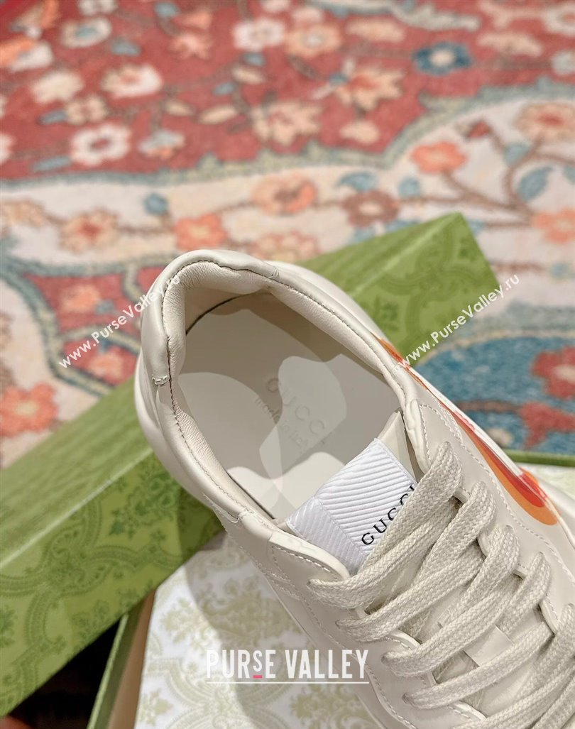 Gucci Rhyton Sneakers in Ivory White Leather with Maxi Interlocking G 2024 0906 (MD-240906108)