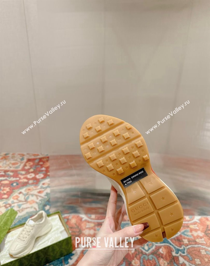 Gucci Rhyton Sneakers in Ivory White Leather with Maxi Interlocking G 2024 0906 (MD-240906108)