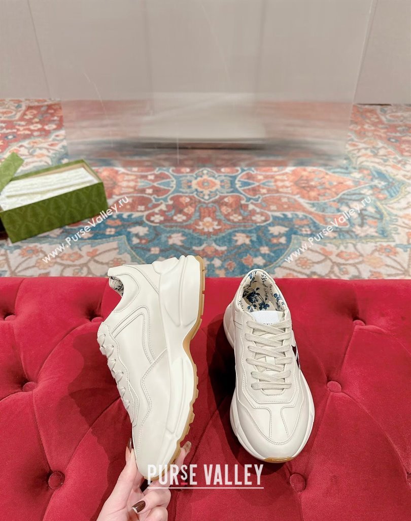 Gucci NY Rhyton Sneakers in Ivory White Leather 2024 0906 (MD-240906110)