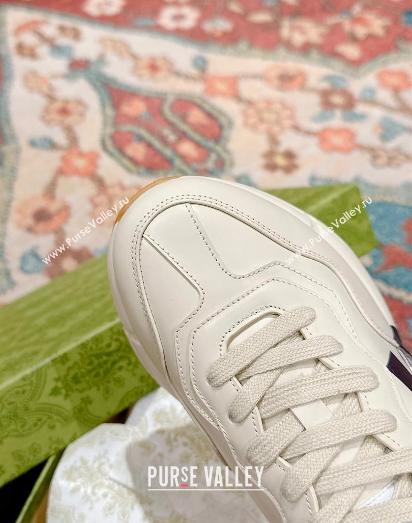 Gucci Rhyton Sneakers in Ivory White Leather with 25 Print 2024 0906 (MD-240906111)