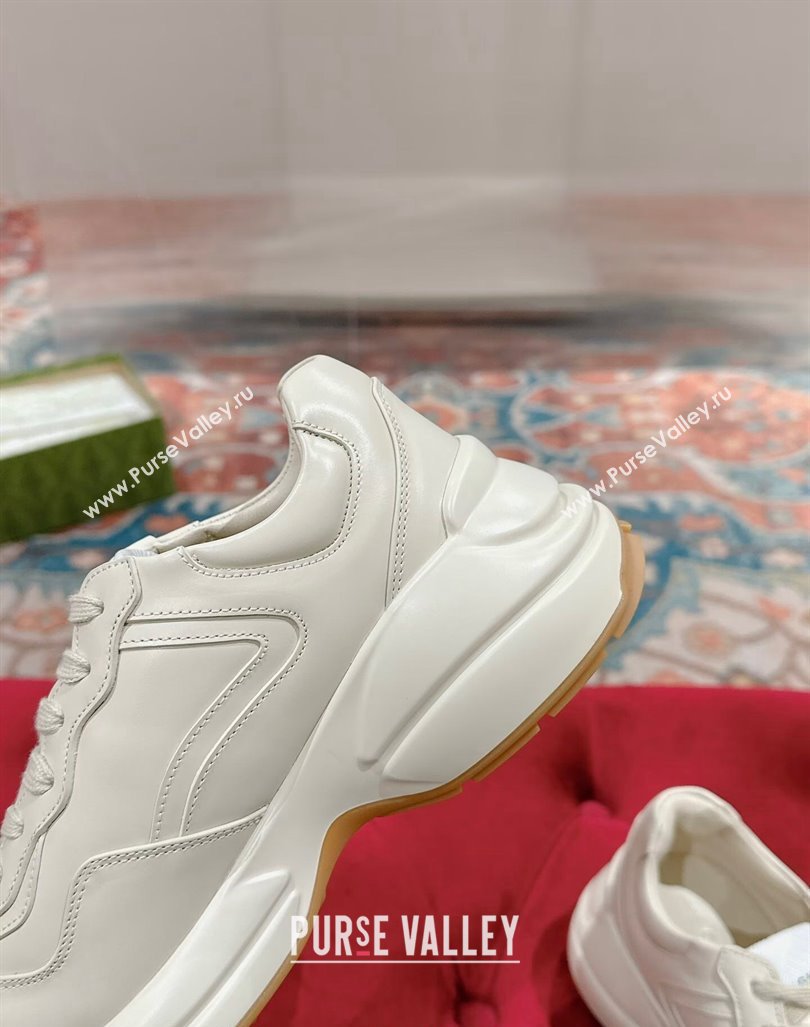 Gucci Rhyton Sneakers in Ivory White Leather with 25 Print 2024 0906 (MD-240906111)