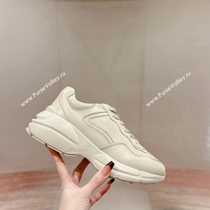 Gucci Rhyton Sneakers in All Ivory White Leather 2024 0906 (MD-240906118)