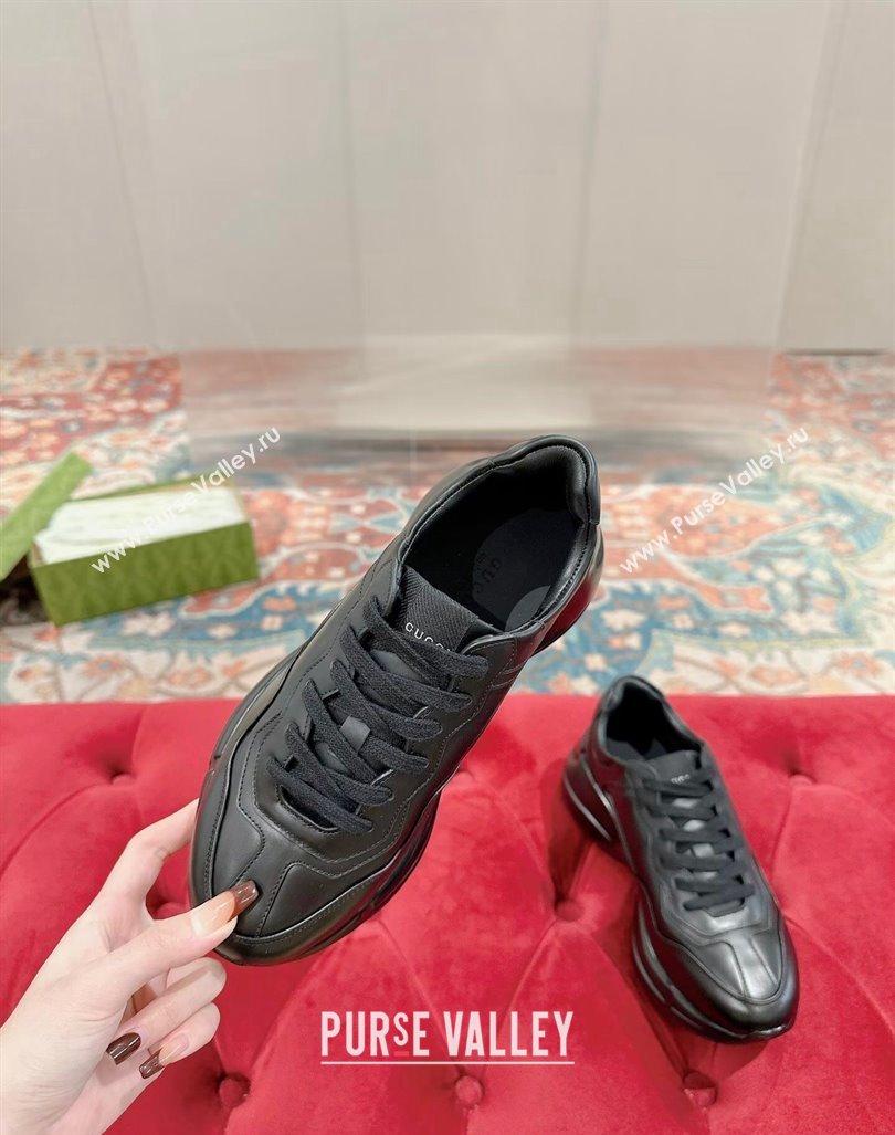 Gucci Rhyton Sneakers in All Black Leather 2024 0906 (MD-240906120)