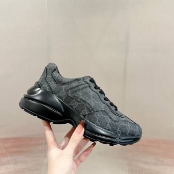 Gucci Rhyton Sneakers in GG Supreme Canvas All Black 2024 0906 (MD-240906122)
