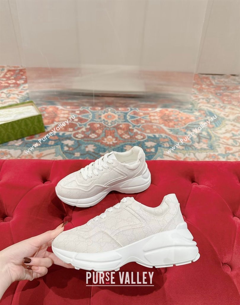 Gucci Rhyton Sneakers in GG Supreme Canvas White 2024 0906 (MD-240906123)