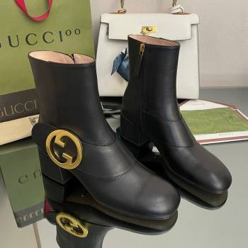 Gucci Blondie Leather Ankle Boot 5.5cm Black 2024 GG090602 (MD-240906015)