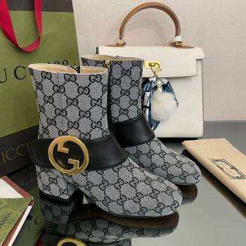 Gucci Blondie GG Canvas Ankle Boot 5.5cm Grey 2024 GG090602 (MD-240906016)