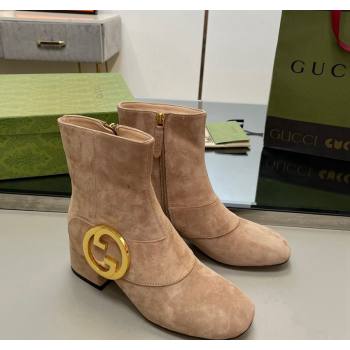 Gucci Blondie Suede Ankle Boot 5.5cm Camel 2024 GG090602 (MD-240906024)