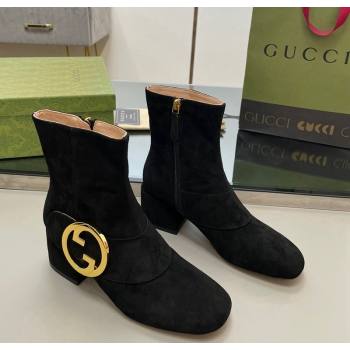 Gucci Blondie Suede Ankle Boot 5.5cm Black 2024 GG090602 (MD-240906026)