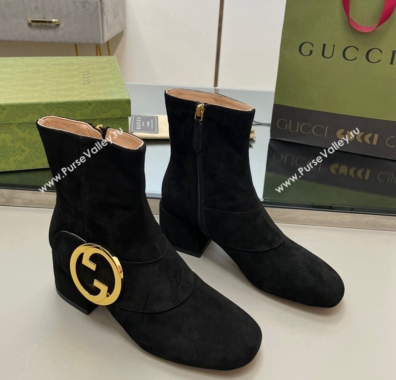 Gucci Blondie Suede Ankle Boot 5.5cm Black 2024 GG090602 (MD-240906026)