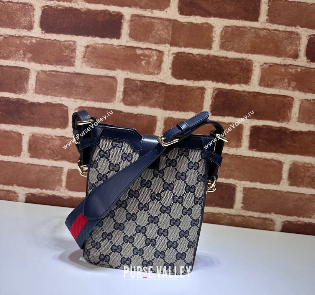 Gucci Original GG Canvas Mini Bucket Shoulder bag 782919 Blue 2024 (DLH-240924033)