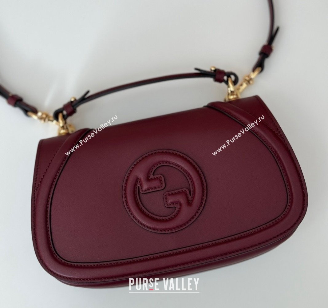 Gucci Blondie Leather Top Handle bag 815714 Burgundy 2024 (DLH-240924034)