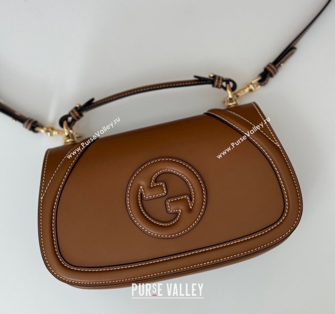 Gucci Blondie Calf Leather Top Handle bag 815714 Brown 2024 (DLH-240924035)