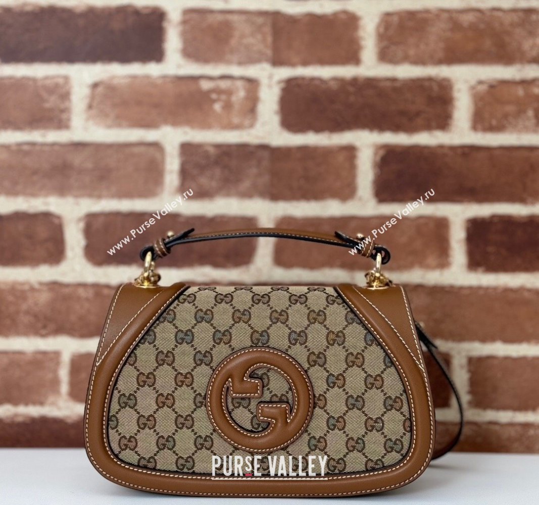 Gucci Blondie Top Handle bag in GG Canvas and Leather 815714 Beige/Brown 2024 (DLH-240924037)