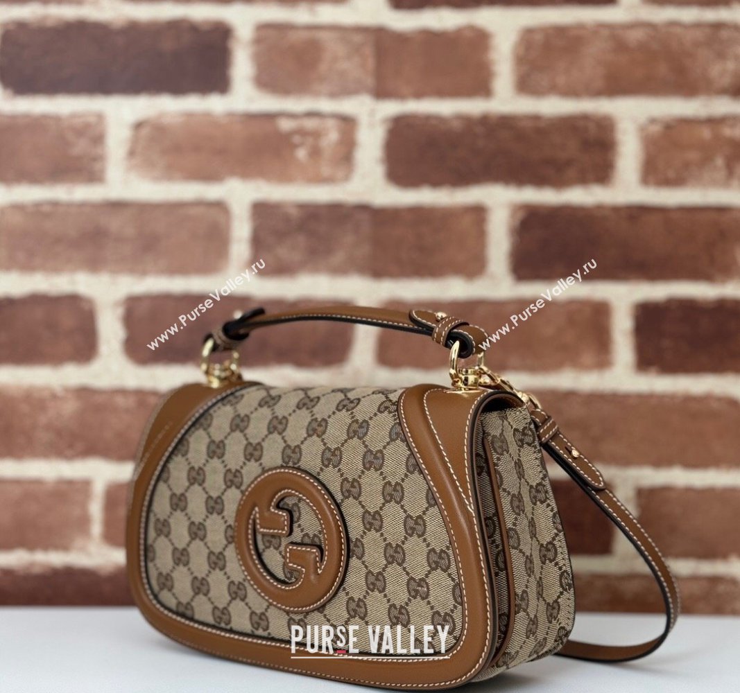 Gucci Blondie Top Handle bag in GG Canvas and Leather 815714 Beige/Brown 2024 (DLH-240924037)