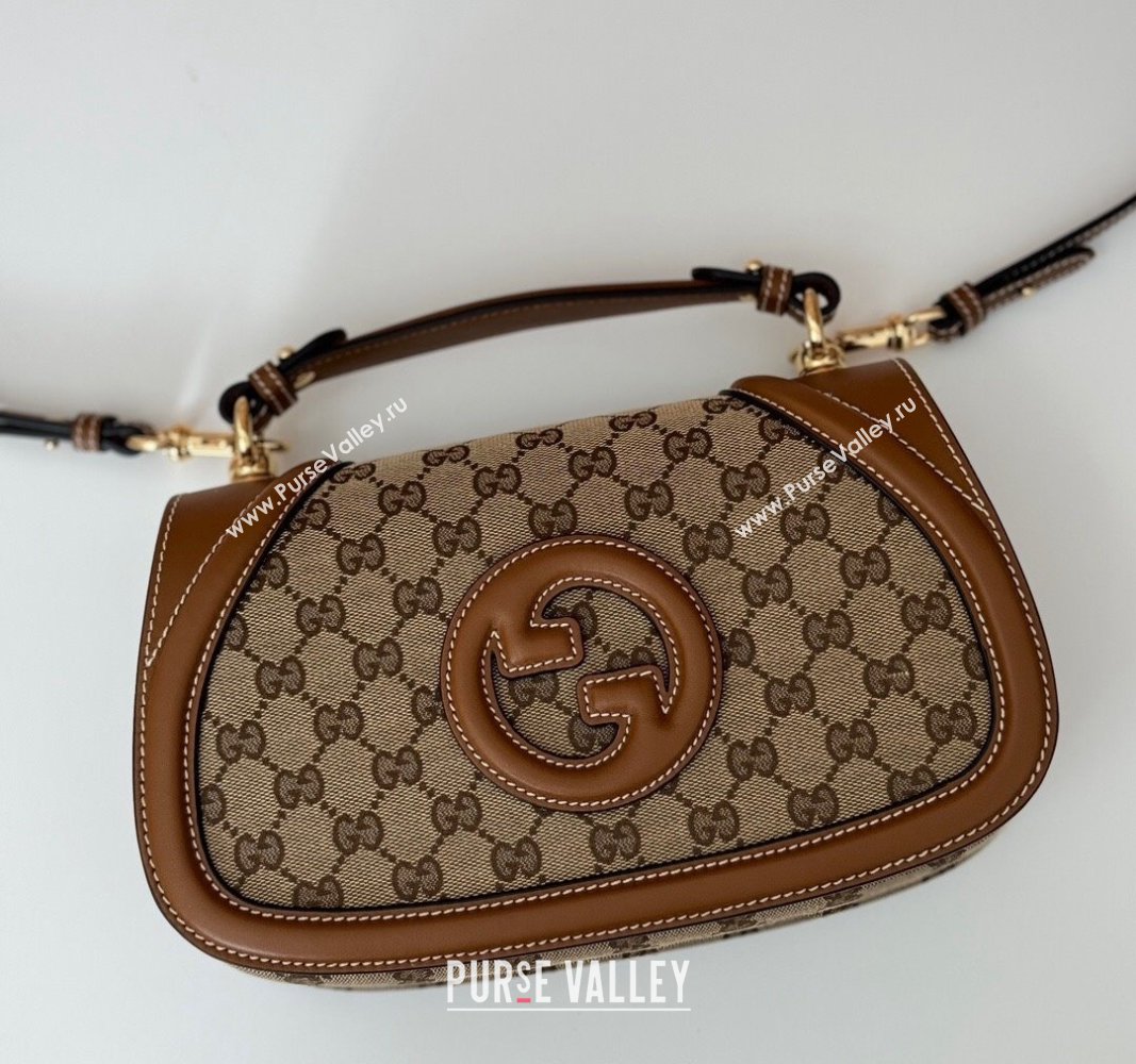 Gucci Blondie Top Handle bag in GG Canvas and Leather 815714 Beige/Brown 2024 (DLH-240924037)