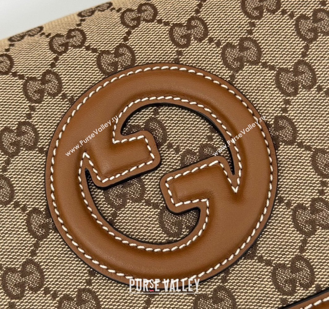 Gucci Blondie Top Handle bag in GG Canvas and Leather 815714 Beige/Brown 2024 (DLH-240924037)