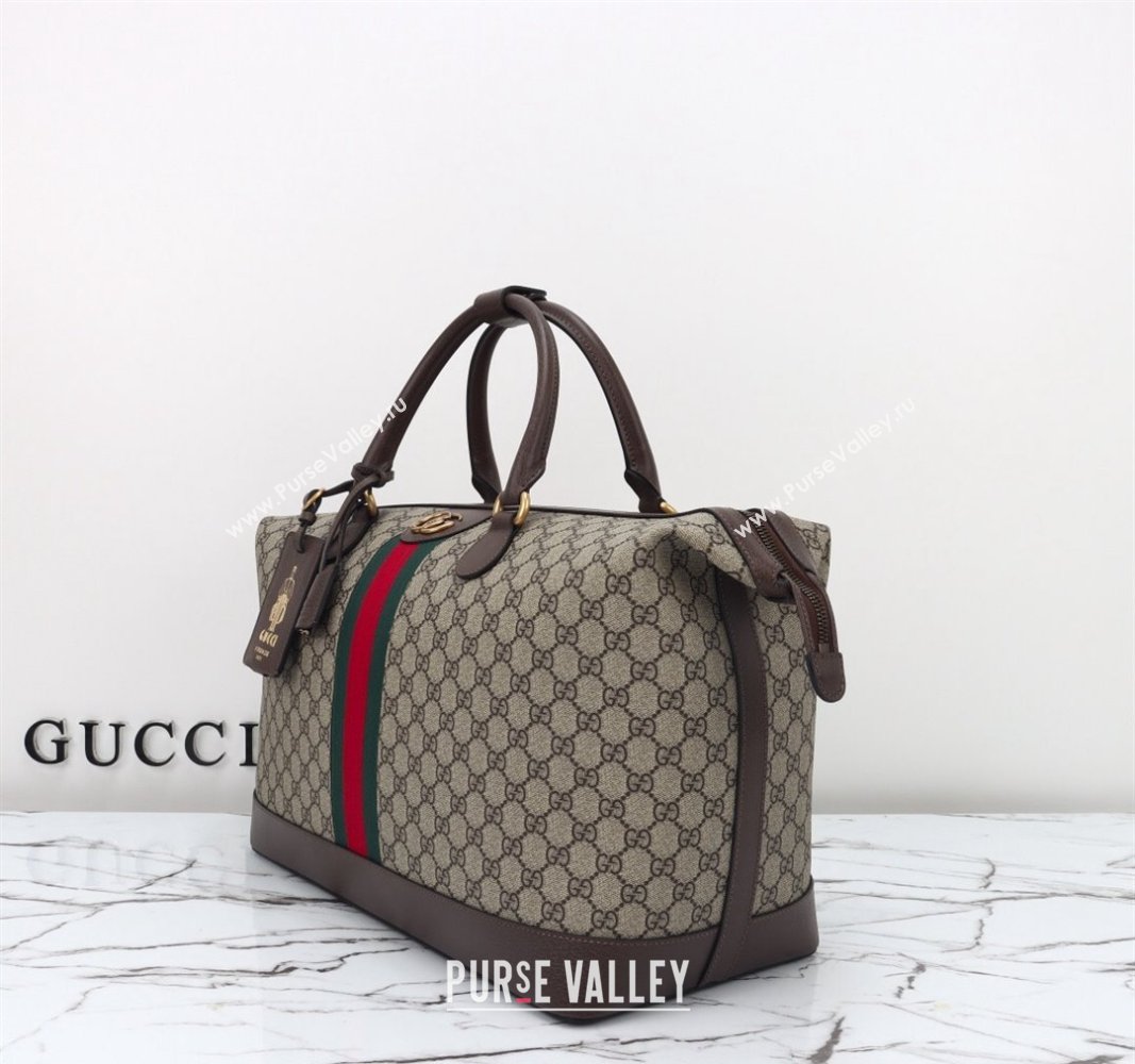 Gucci Savoy GG Canvas Small Duffle Travel Bag Beige/Brown 763295 2024 (DLH-240924038)