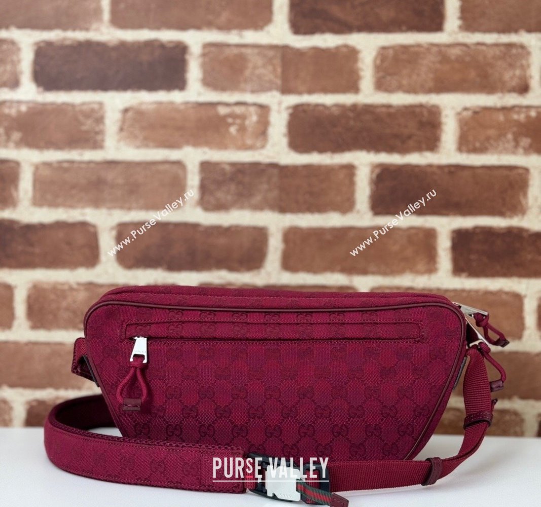 Gucci Mens Small GG Canvas Crossbody bag Red 2024 ‎802096 (DLH-240924020)