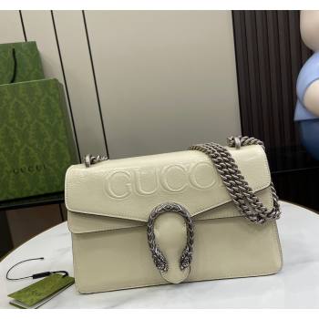 Gucci Dionysus Small Shoulder Bag in Patent Leather with GUCCI Logo White 2024 795005 (XLU-240924042)