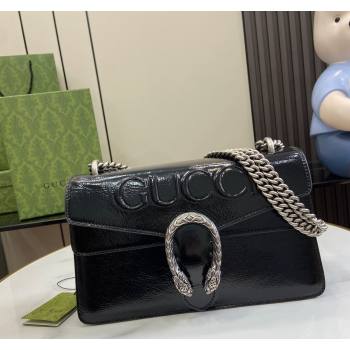 Gucci Dionysus Small Shoulder Bag in Patent Leather with GUCCI Logo Black 2024 795005 (XLU-240924043)