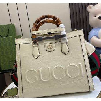 Gucci Diana Medium Tote Bag 678842 in Patent Leather with Gucci Logo White 2024 (XLU-240924045)