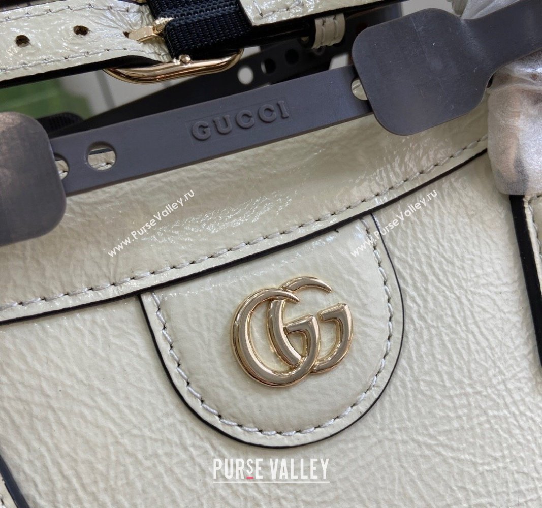 Gucci Diana Medium Tote Bag 678842 in Patent Leather with Gucci Logo White 2024 (XLU-240924045)