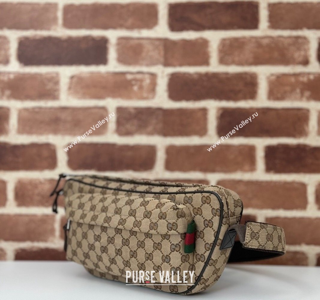 Gucci Mens Small GG Canvas Crossbody bag Beige 2024 ‎802096 (DLH-240924018)