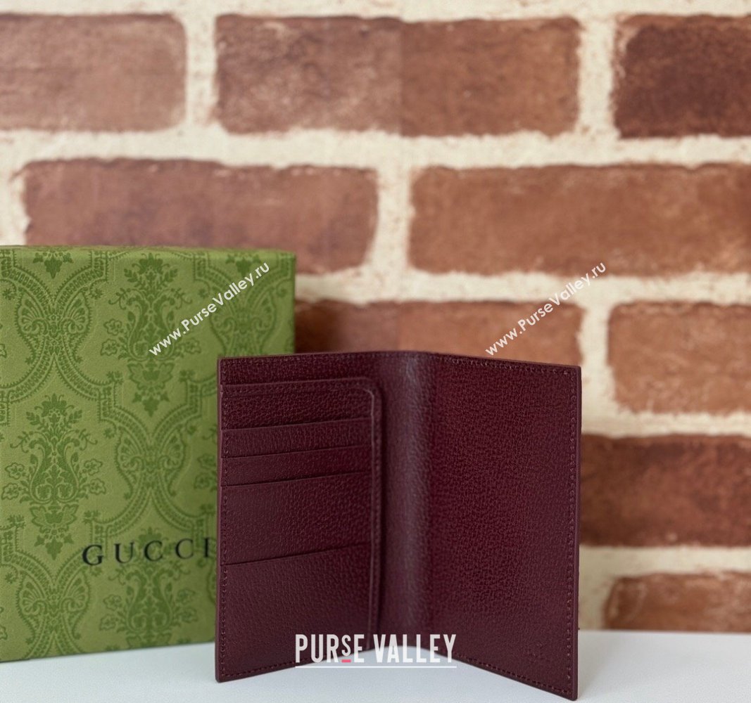 Gucci Interior GG Canvas Passport Case Burgundy 2024 795229 (DLH-240924062)