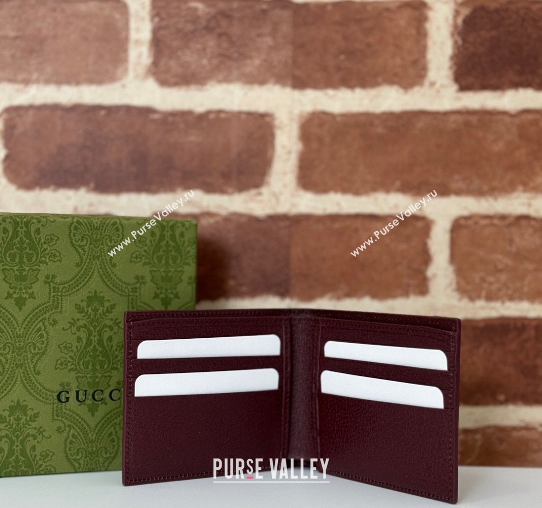 Gucci Wallet with GG Detail ‎768243 Burgundy 2024 (DLH-240924064)