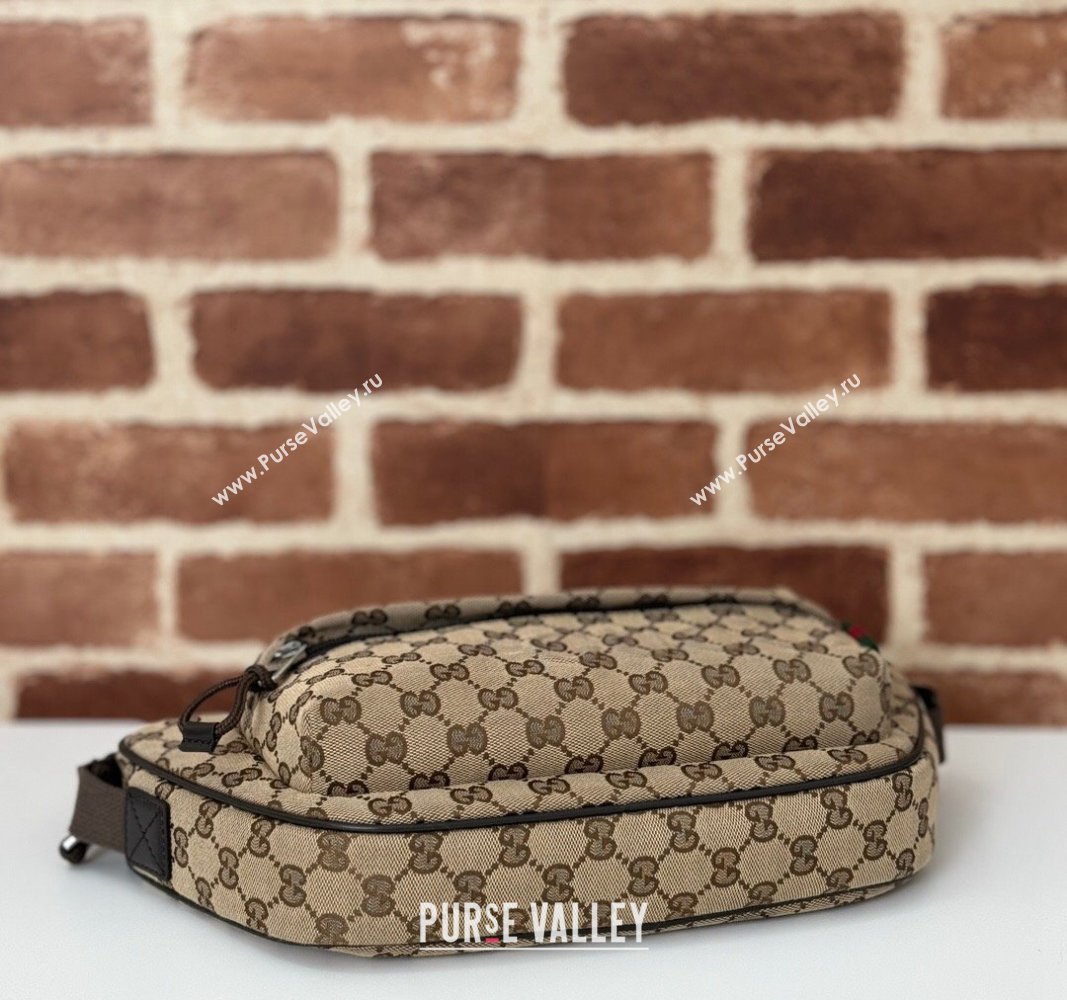 Gucci Mens Small GG Canvas Crossbody bag Beige 2024 ‎802096 (DLH-240924018)