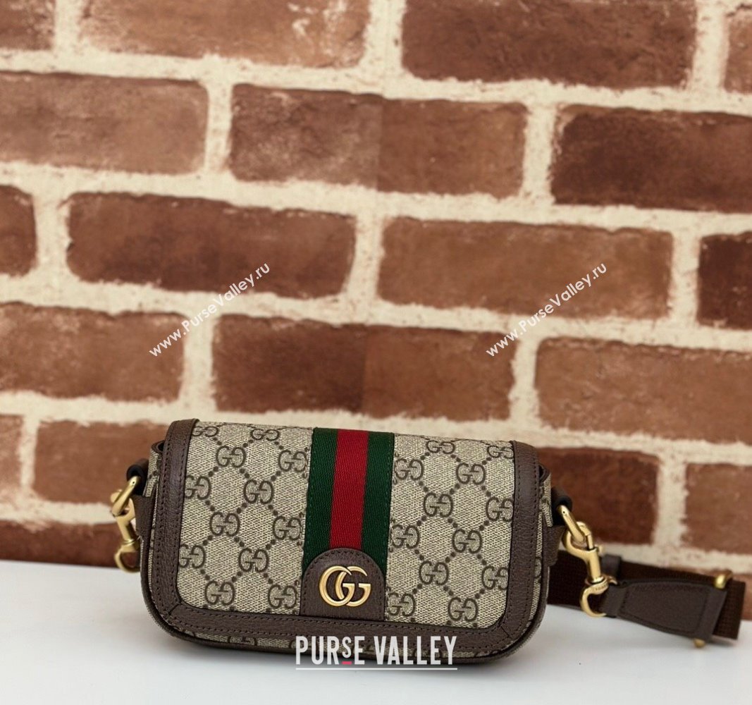 Gucci Ophidia GG Canvas Super Mini Shoulder bag Beige/Brown 2024 795466 (DLH-240924027)