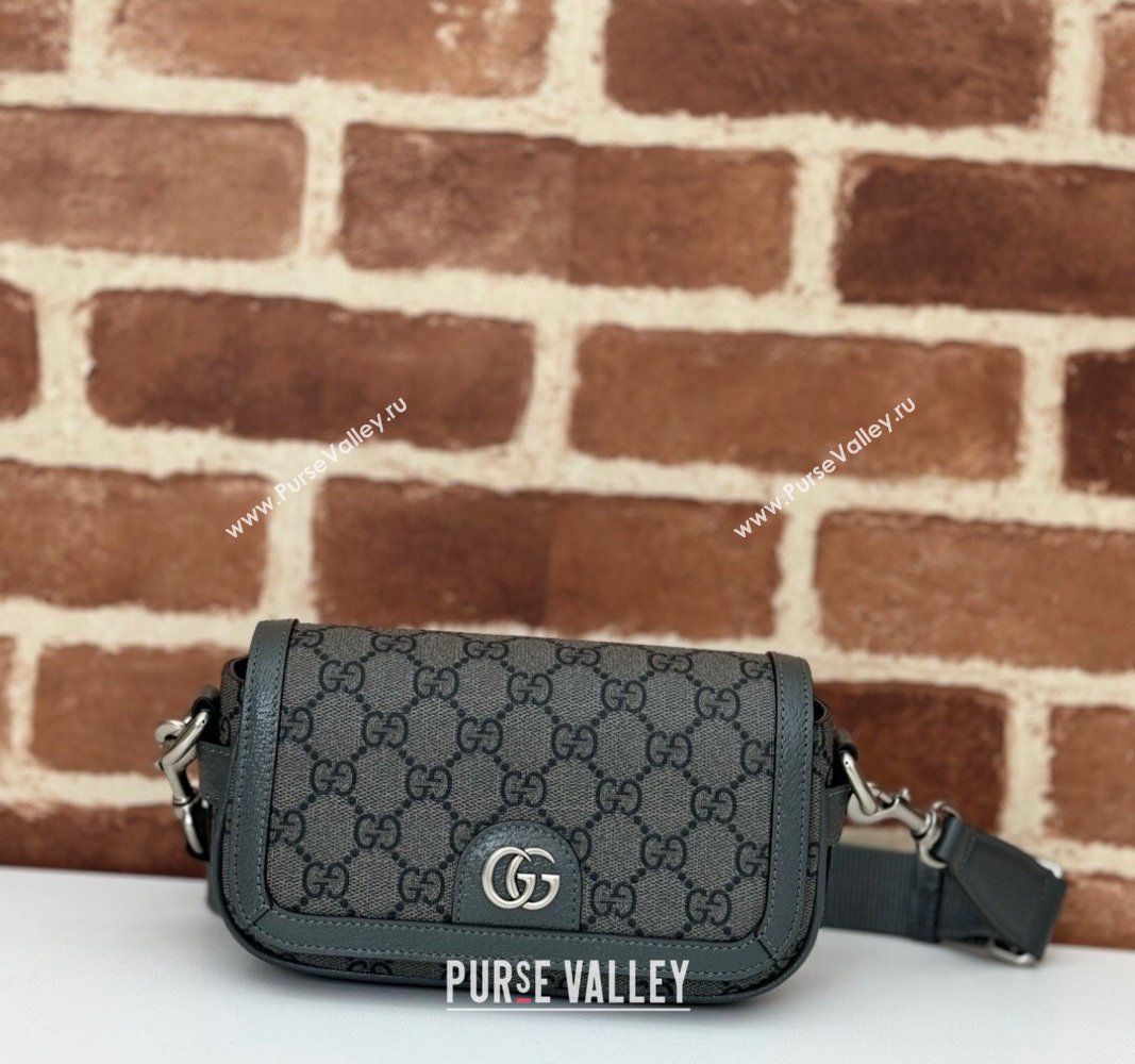 Gucci Ophidia GG Canvas Super Mini Shoulder bag Grey 2024 795466 (DLH-240924028)